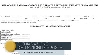 Come compilare modulo detrazioni dimposta [upl. by Aicenaj]