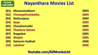 Nayanthara Movies List [upl. by Ahsiat]