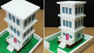 Thermocol Building Making Easy Craft Make Beautiful House from Thermocol [upl. by Smiley]