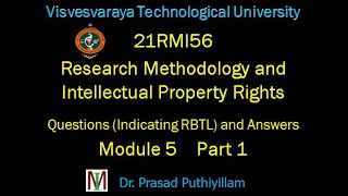 VTU 21RMI56 Research Methodology amp IPR Question amp Answer Module 5 Part 1 [upl. by Nahtahoj]