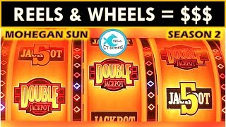 REEL WINS  MOHEGAN SUN WHEEL OF FORTUNE SLOT MACHINE DOUBLE JACKPOT GOLD WINNERS SLOT [upl. by Basia840]