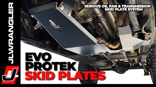 Jeep JL Wrangler Skid Plates EVO ProTek Engine Oil Pan and Transmission Protection HOW TO INSTALL [upl. by Ermey]