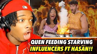 QUENLIN BLACKWELL FEEDING STARVING INFLUENCERS FT HASAN PIKER [upl. by Annol]