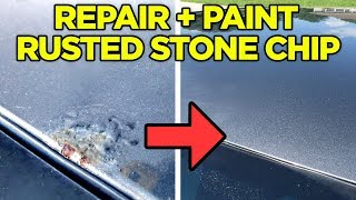 How to Fix Rust Bubble Under Paint from a Rock Chip Around WIndshield [upl. by Buck]