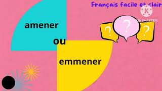 quelle est la différence entre amener et emmener [upl. by Enovad]