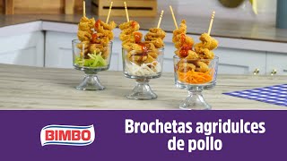 Brochetas agridulces de pollo – Empanizador Crujiente Bimbo [upl. by Animas]