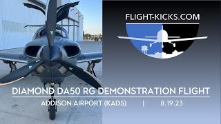 Diamond DA50 RG Demonstration Flight  KADS 81923 [upl. by Syned]