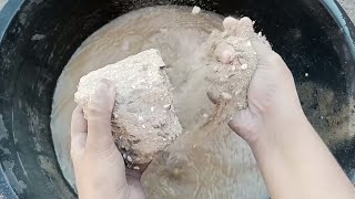 ASMR  Gritty yellow sand with white stone water crumbling 🤤🤤 subscribe please 🥺 [upl. by Ortrude]