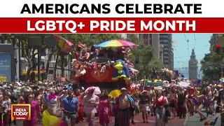 Parade Participants In The US Celebrate LGBTQ Pride month [upl. by Swithbart]