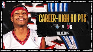 Allen Iverson Drops CareerHigh 60 PTS  NBATogetherLive Classic Game [upl. by Rebba]