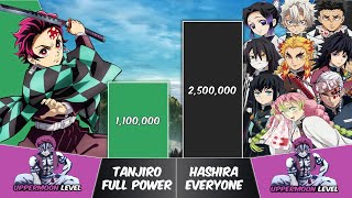 TANJIRO vs HASHIRA Power Levels  Demon Slayer Power Scale [upl. by Pufahl567]