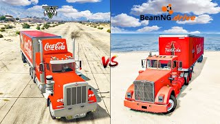 GTA 5 COCA COLA TRUCK VS BEAMNG TASTI COLA TRUCK  WHICH IS BEST [upl. by Anazus]