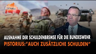 Pistorius Ausnahme der Schuldenbremse bei der Bundeswehr [upl. by Vigen]