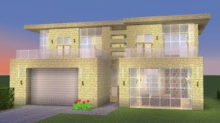 Minecraft  How to build a modern sandstone house [upl. by Zeret]