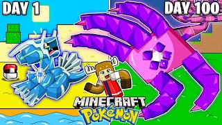 I Survived 100 DAYS as a POKEMON TRAINER in Minecraft [upl. by Ronile597]