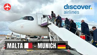 LUFTHANSA  DISCOVER AIRLINES A320  Flight Report MALTA to MUNICH  Nov 2023 [upl. by Motch716]