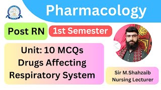 Post RN Pharmacology Unit10  Drugs Affecting Respiratory System  MCQs for Exam Preparation [upl. by Moht]