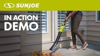 Sun Joe 24VTBPLTE 2in1 Handheld  Pole Leaf Blower Kit with Battery  Charger  In Action Demo [upl. by Zoie148]