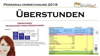 Abrechnung von Überstunden in der Personalverrechnung 2019 [upl. by Gonick]