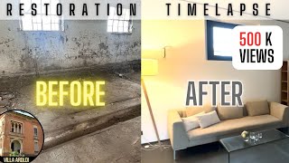 1 YEAR Restoration TIMELAPSE in 30 minutes  BUILDING a HOME in an old abandoned STABLE [upl. by Spindell244]