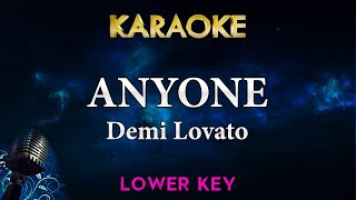 Demi Lovato  Anyone LOWER Key Karaoke Instrumental [upl. by Yle]