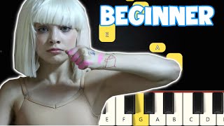 Chandelier  Sia  Beginner Piano Tutorial  Easy Piano [upl. by Muirhead]