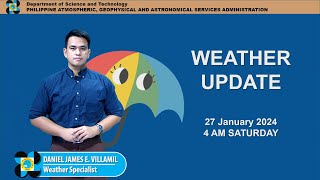 Public Weather Forecast issued at 4AM  January 27 2024  Saturday [upl. by Cal538]