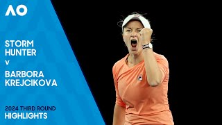 Storm Hunter v Barbora Krejcikova Highlights  Australian Open 2024 Third Round [upl. by Daniala]