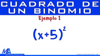 Cuadrado de un binomio  Ejemplo 1 [upl. by Adnek]