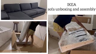 IKEA Sofa Unboxing and assembly  KIVIK 4 seat sofa lounge [upl. by Garvy]