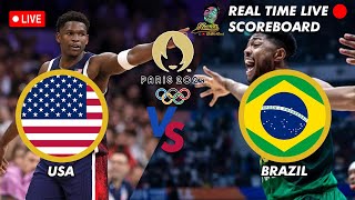 🔴LIVE USA VS BRAZIL OLYMPIC GAMES PARIS 2024 MENS BASKETBALL 08072024 [upl. by Treblig]