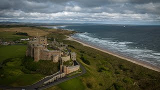 Bamburgh Castle From Above A Breathtaking 4K Drone Experience [upl. by Marr]