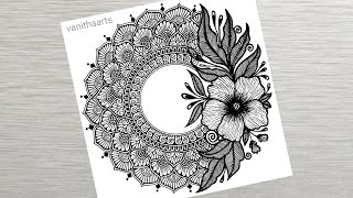 How to draw Mandala for Beginners  Easy mandala drawing  Flower Mandala Art StepbyStep Tutorial [upl. by Harbed]