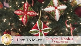 How to Make a Cathedral Window Ornament  a Shabby Fabrics Christmas Sewing Tutorial [upl. by Ayikan]