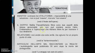 quotIl fu Mattia Pascalquot  le tematiche [upl. by Esinehs]