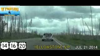 Jackson WY to Cody WY Yellowstone Park Time Lapse Drive 2014 [upl. by Bennie]