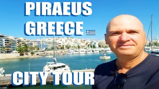 Piraeus Athens Greece City Walking Tour To The Marina [upl. by Morty]