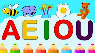 Learn Vowels with Phonics for Kids l Short and Long vowels with Examples [upl. by Asel]