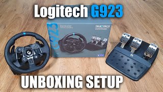 Logitech G923 steering wheel for a PS4PS5PC Unboxing and Setup [upl. by Goulette56]