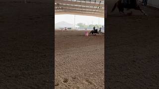 Johnny trying hard today Just a little stuck in deep ground and small pen barrelracing rodeo [upl. by Mychal21]