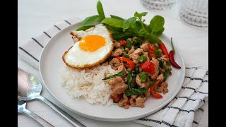 Pad Kra Pao  Holy Basil Stir Fry with Chicken [upl. by Odranreb]