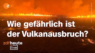 Vulkanausbruch auf Island So heftig ist die Eruption  ZDFheute live [upl. by Goodson]