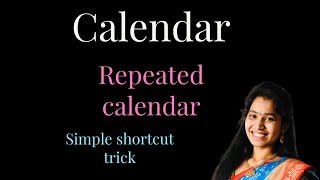 Repeated calendar concept reasoningtricks malleswarireasoningclassestelugu [upl. by Asnerek300]