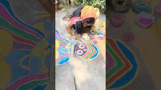 Tora mayura chulia jata 🦚 krishna love rangoli jagannath jayjagannath [upl. by Anatak]