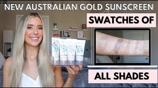 New Australian Gold Botanical Tinted Face Sunscreen SPF 50 Comparison Review  Shade Swatches [upl. by Iru]