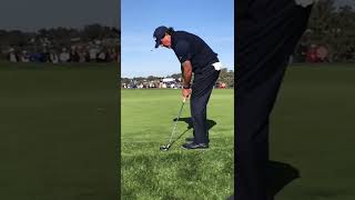 Phil Mickelson chipping technique down the line  Torrey Pines Hole 12 How PGA pros chip [upl. by Yelik]