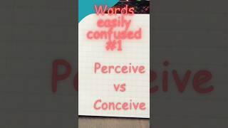 Whats the difference between Perceive and Conceive esl perceive conceive C2level vocabulary [upl. by Eehc]