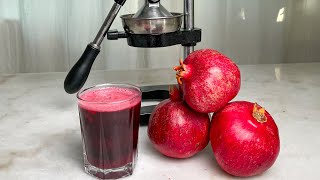 Fresh squeezed Pomegranate juice with a Hand Press [upl. by Rubin]