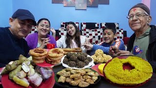 HAPPY MAKAR SANKRANTI SPECIAL MUKBANG BudaBudiVlogs [upl. by Torrey]