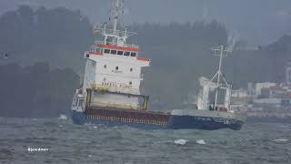 General cargo ship C EPSILON in anchorage ground Ares bay 4K [upl. by Hameerak]